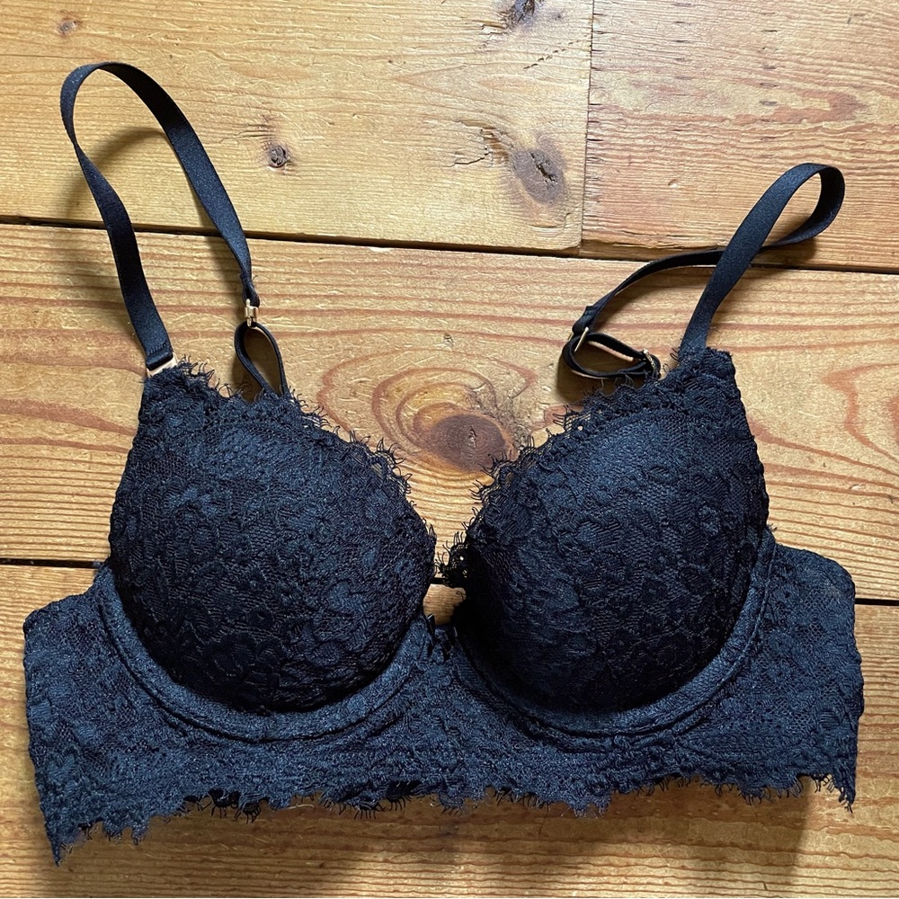 Aerie Black Lace Push-up Bra